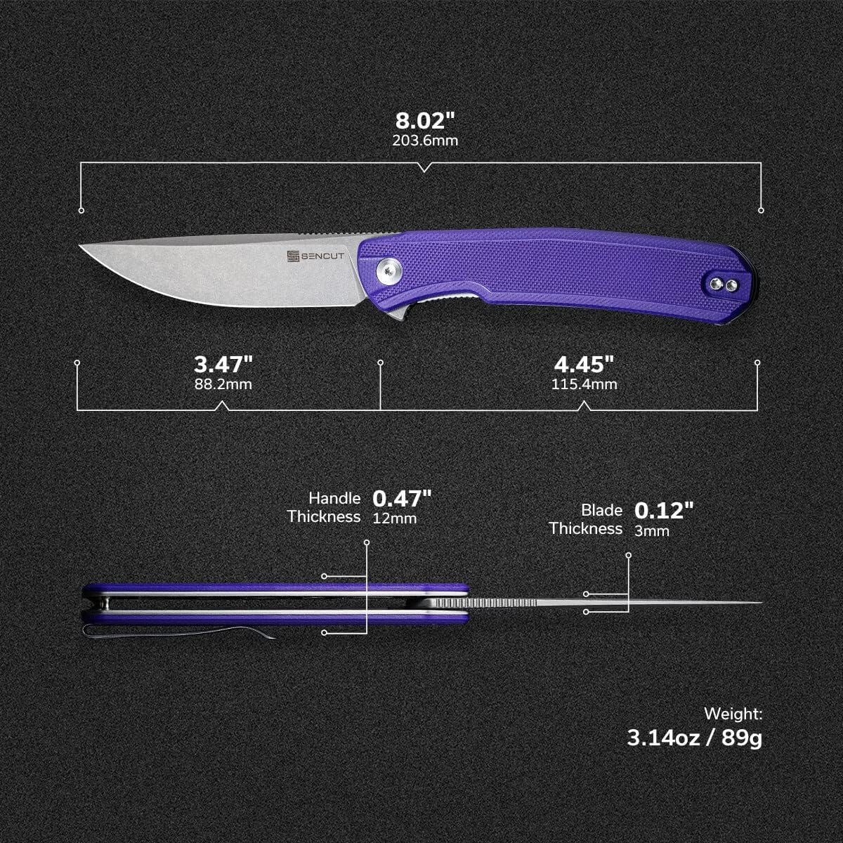 Cuchillo plegable de bolsillo para EDC con bloqueo de forro