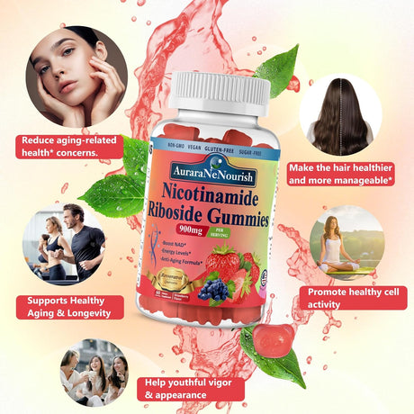 Gomitas NAD Sin Azúcar, Suplemento Antienvejecimiento 900mg