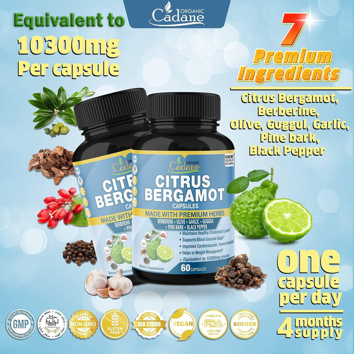 Suplementos Alimenticios cápsulas de extracto de bergamota