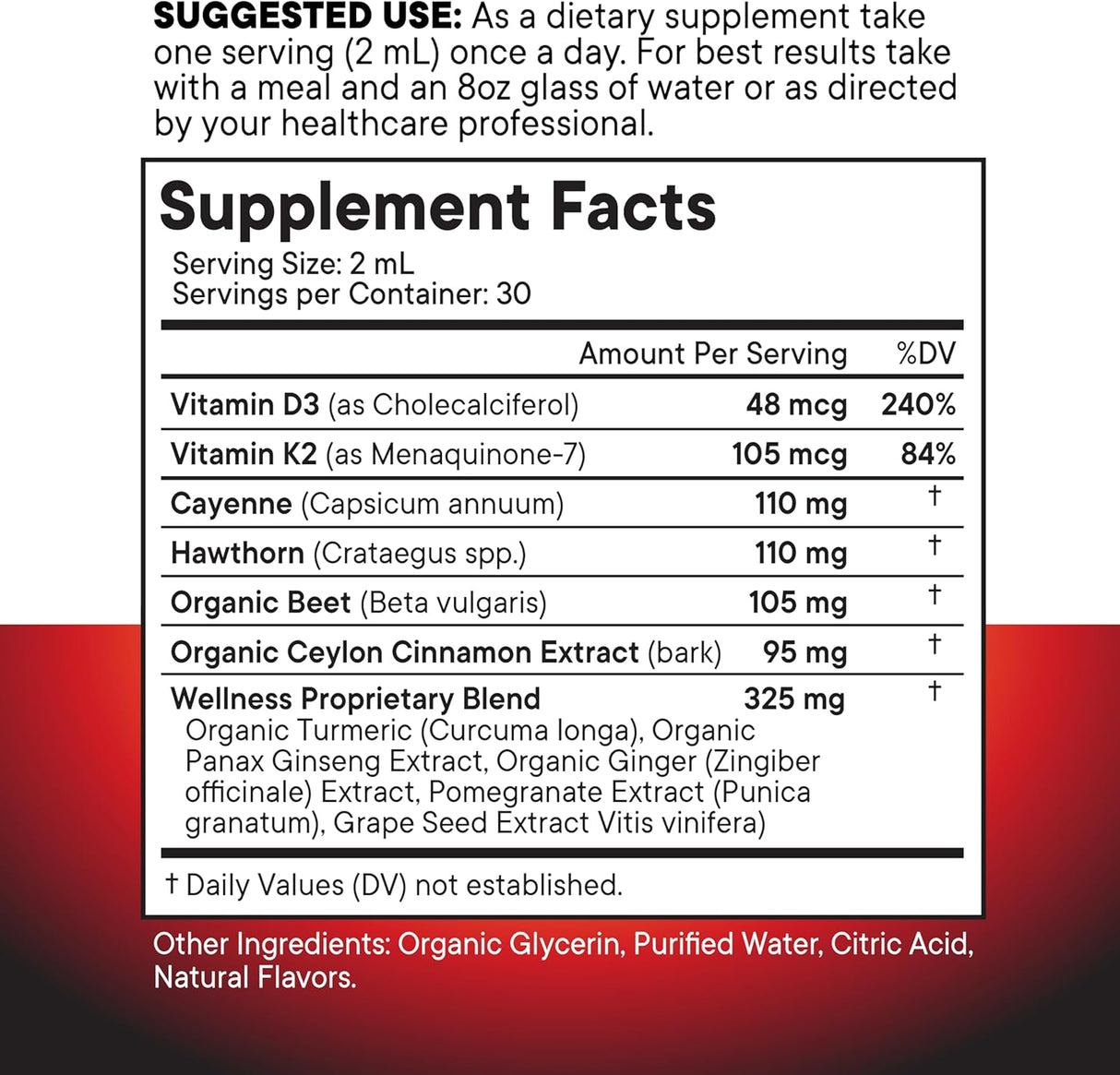 Suplemento Líquido de Cayena + Bayas de Hawthorn - 4oz