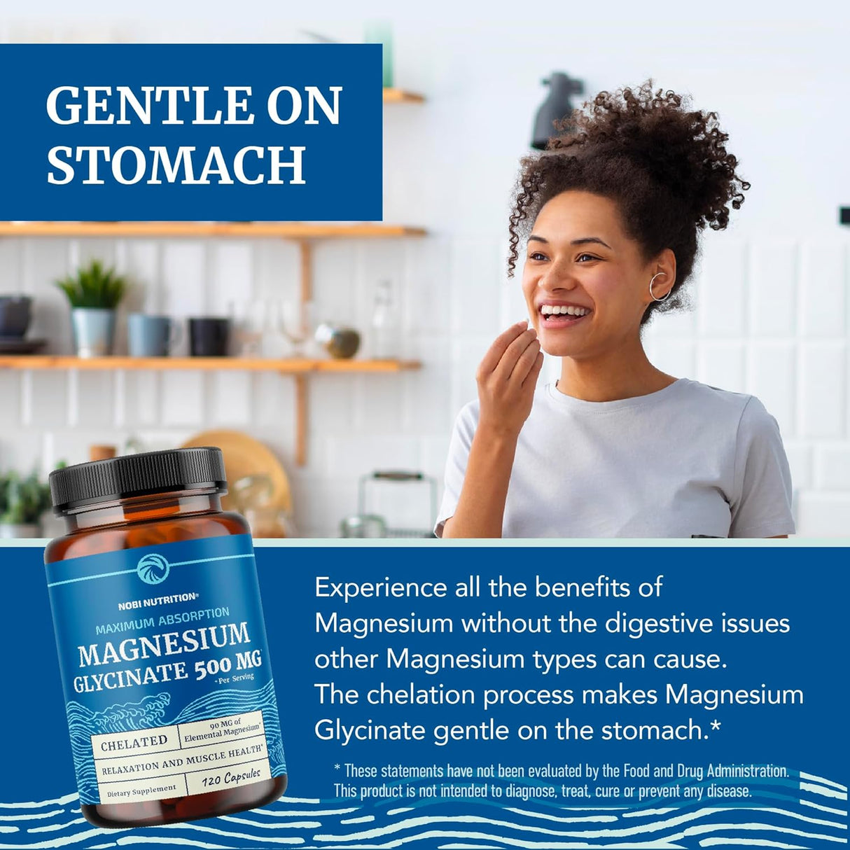 Magnesio Glicinato 500mg | Alta Absorción | 120 cápsulas