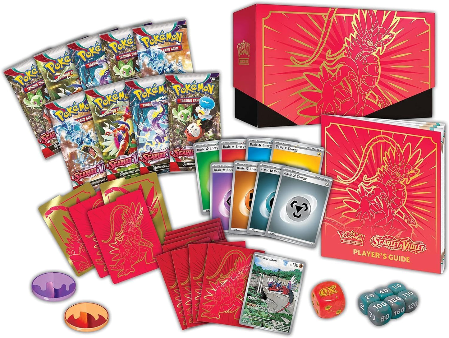 Pokémon TCG: Caja de entrenador élite escarlata y violeta (Miraidon Purple o Koraidon Red, Random Color)