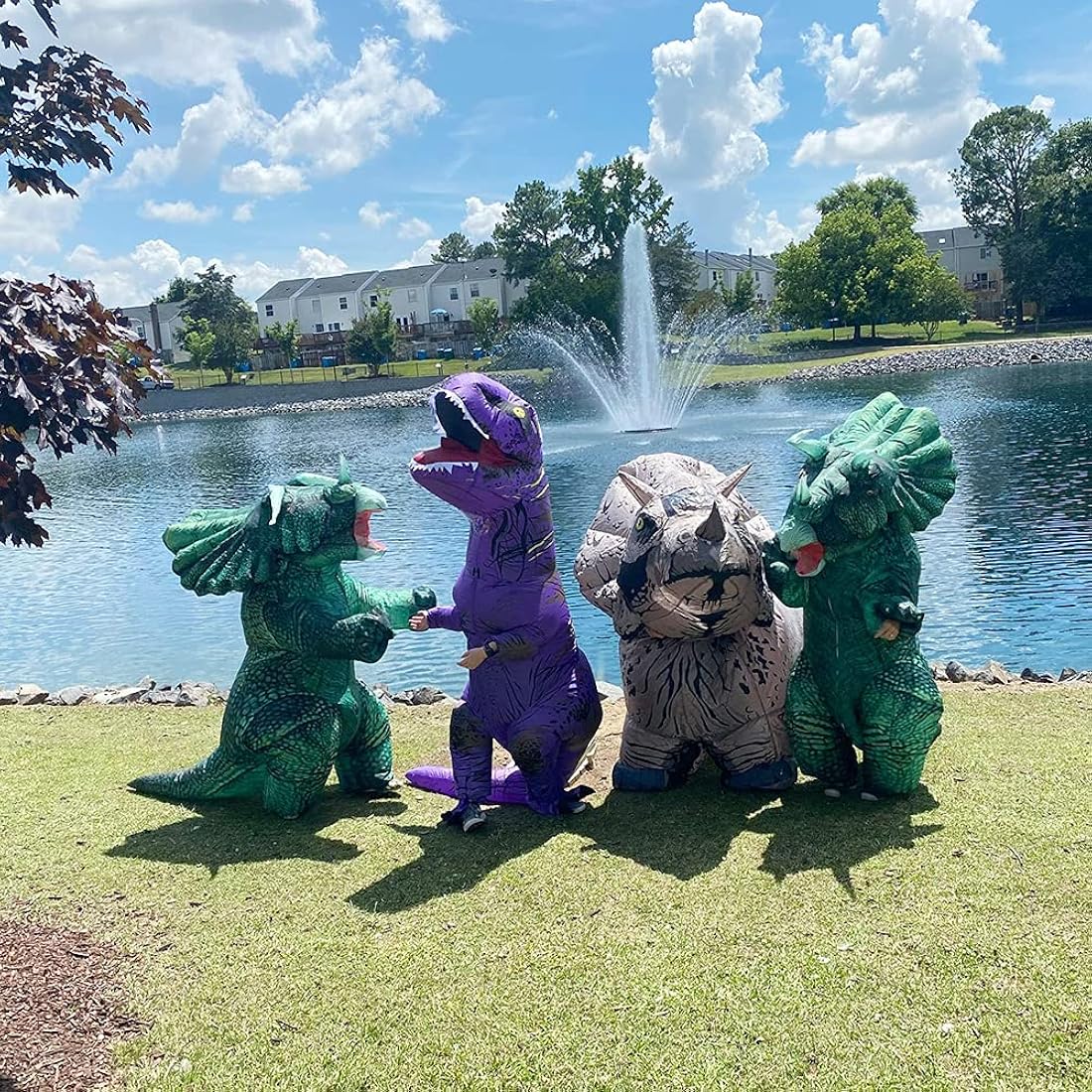 Disfraz inflable de dinosaurio de Triceratops para adultos