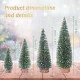 Mini Árboles de Navidad 4 Pcs, Decoración, 9.9/7.9/5.9/3.9