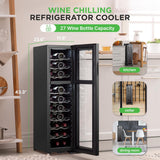 Refrigerador de vino NutriChef doble zona PKCWCDS275 táctil