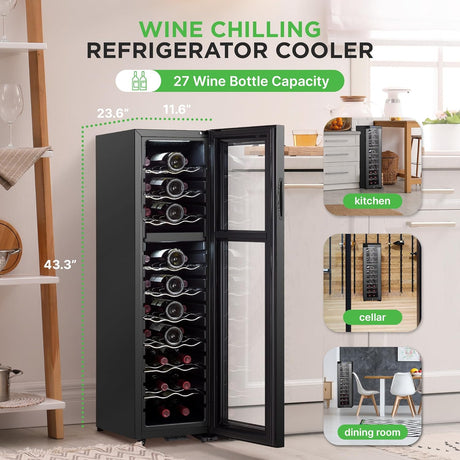 Refrigerador de vino NutriChef doble zona PKCWCDS275 táctil