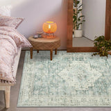 LIVEBOX Alfombra Lavable 5x7, Antideslizante, Estilo Boho