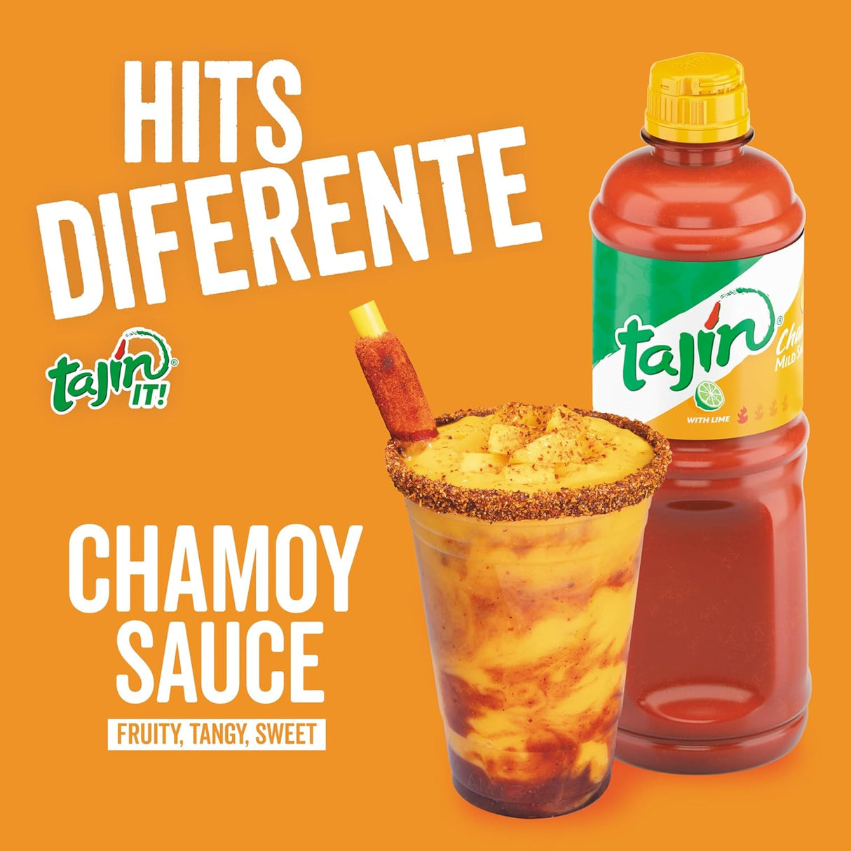 Salsa Picante Frutal Chamoy Tajín 15.38 oz (Paquete de 12)
