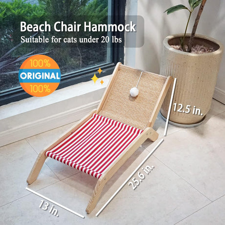 Hamaca para gatos con rascador de sisal duradero