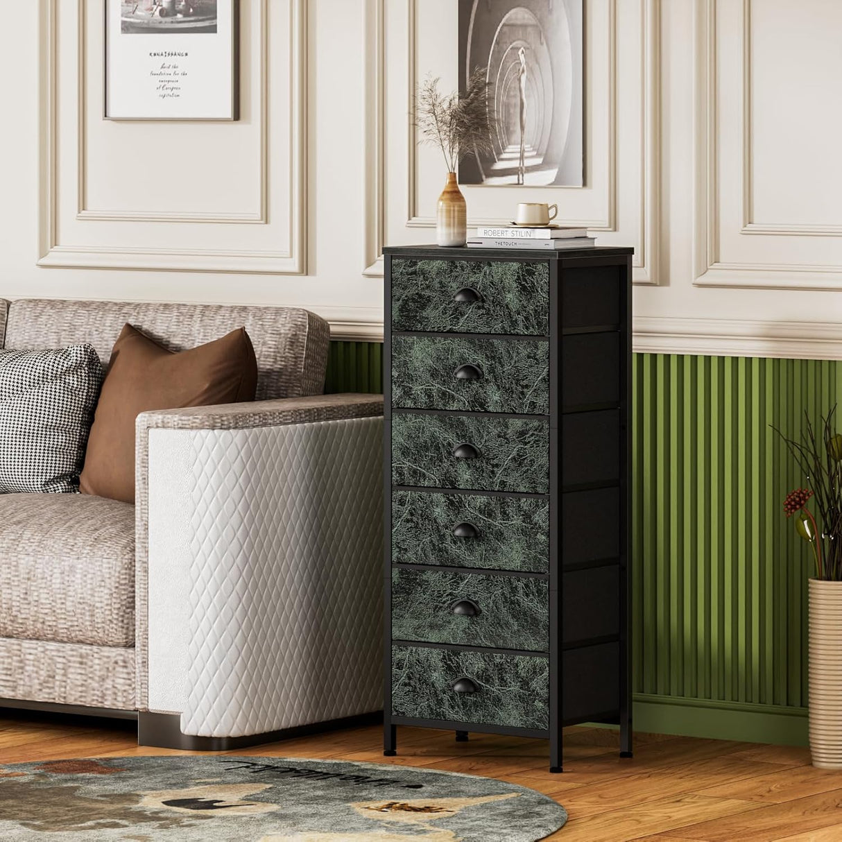 Cómoda Vertical con 6 Cajones para Dormitorio y Almacenaje