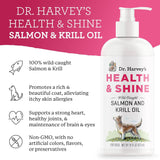 Shine Aceite de pescado de salmón y krill para perros,