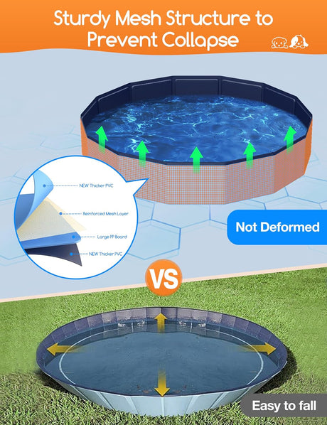 Piscina Plegable para Perros Meowant XXL 71'' x 12'' Portátil