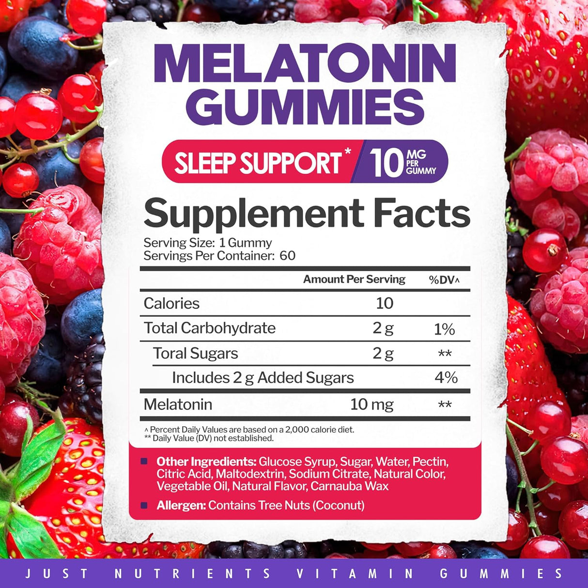 Gomitas para dormir de 10 mg para adultos (60 porciones)