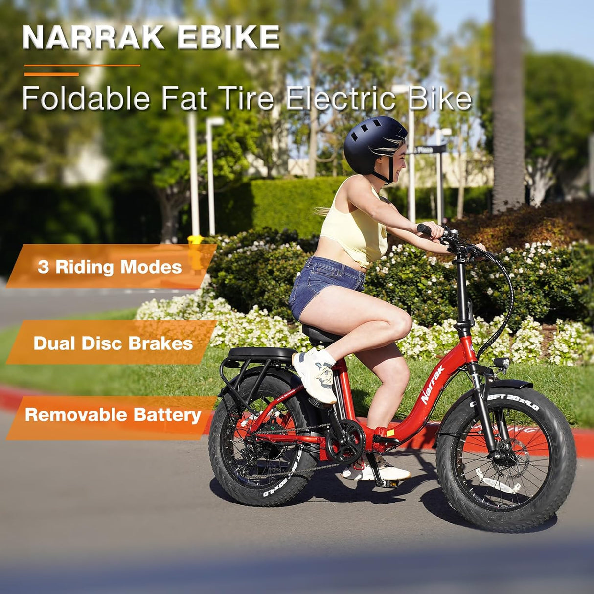 Bicicleta Eléctrica Plegable Fat Tire, 48V, Motor 1100W, M5