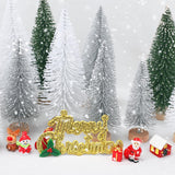 30 Piezas Mini Árboles de Navidad Artificiales con Base de Madera