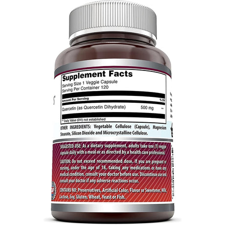 Suplementos Formulas Quercetina 500 mg 120 cápsulas