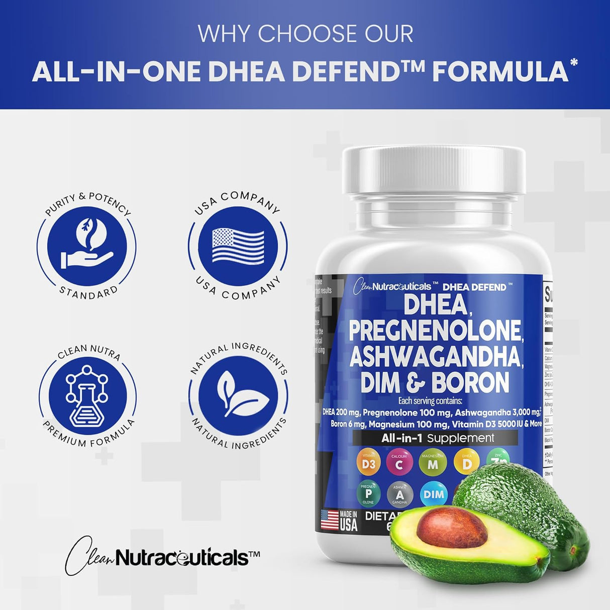 Suplemento 100mg para hombres y mujeres DHEA 200mg