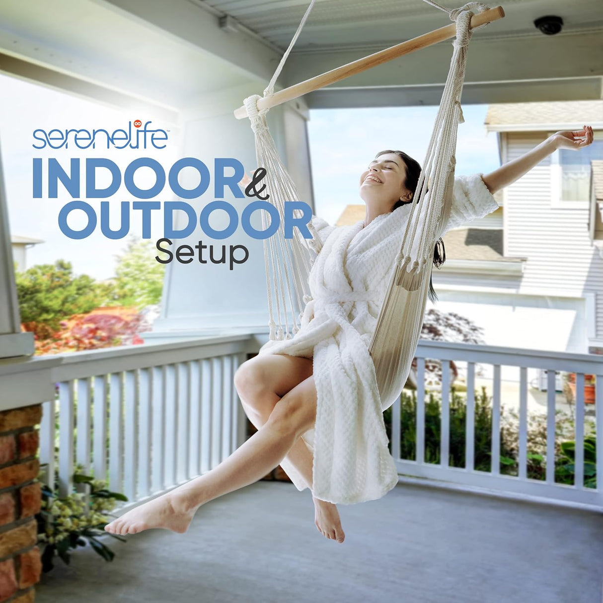 Hamaca colgante con cuerda de columpio SereneLife SLHMW33