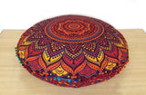 Cojín de mandala para suelo, meditación, asiento otomano, hippie, decorativo, redondo, bohemio, azul, fundas grandes, para exteriores, diseño de flores, cómodo, cama, sofá, puf para mujer (solo funda)