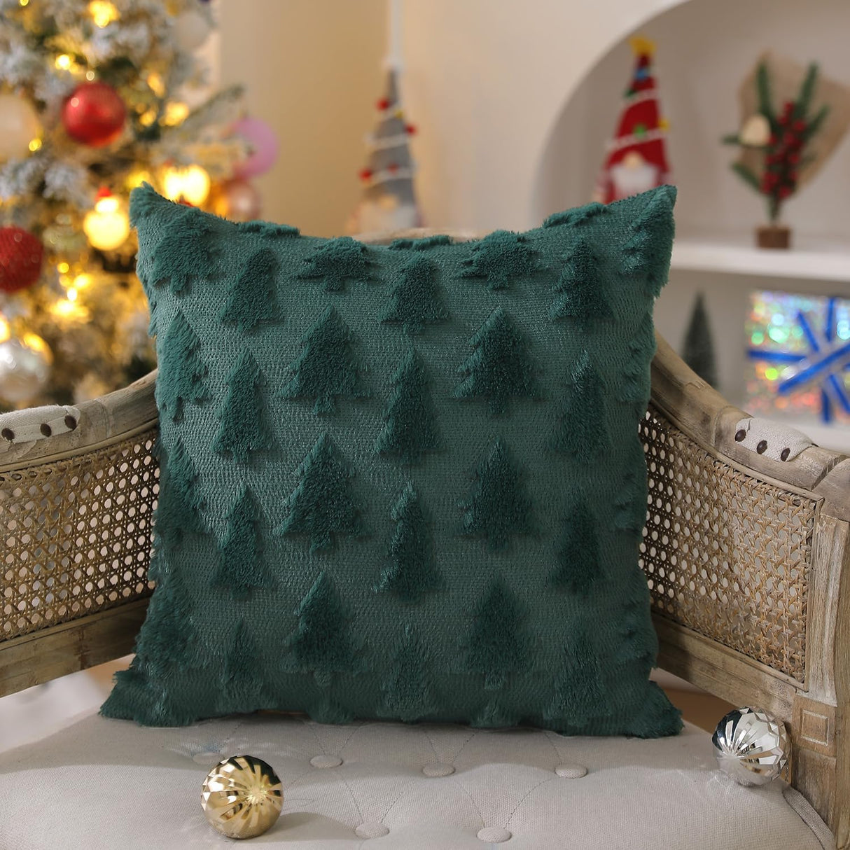 Cojines Navideños DFXSZ 18x18 Pulgadas Suave Peluche PTK006A18