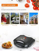 Mini Waffle Maker Comercial Chef, Antiadherente, Fácil de Limpiar