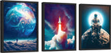 Pósteres espaciales para niños, decoración de pared de astronauta