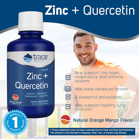 Suplementos Zinc líquido + quercetina 25 mg  función inmune
