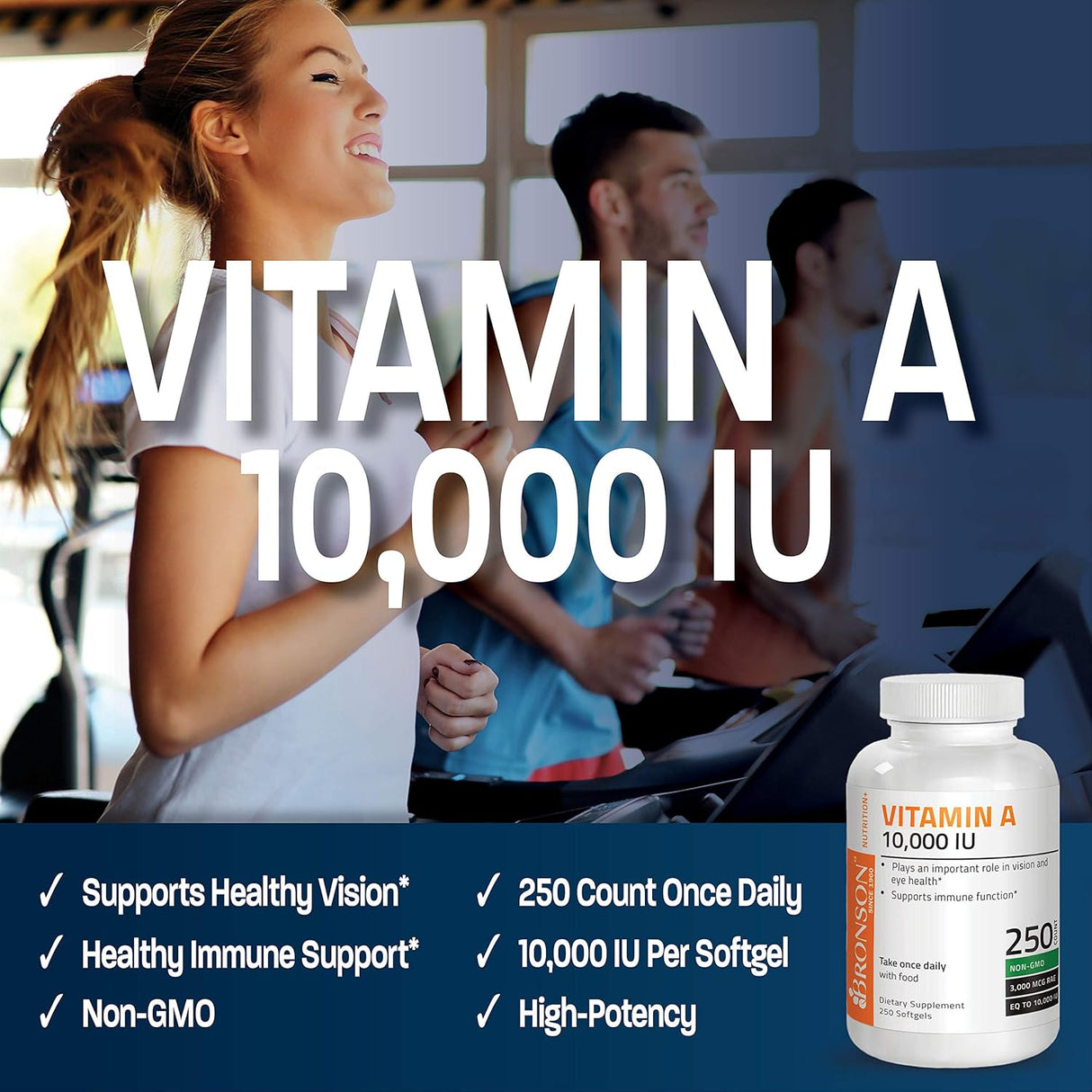 Suplementos Alimenticios Vitamina A 250 cápsulas blandas