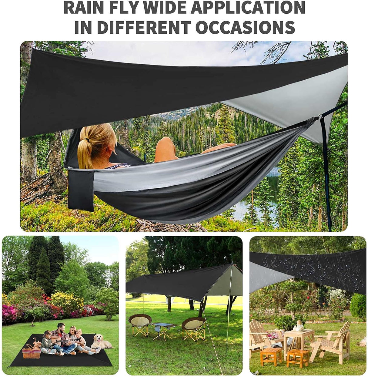 Hamaca con Mosquitera y Tarp, Portable, Nylon, Modelo Camping