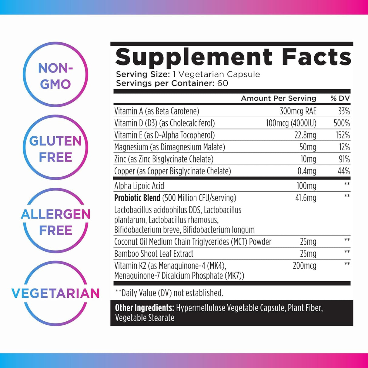 Suplemento Vitamin D3 K2 4000 IU Livingood Daily, 60 Cápsulas