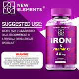 Suplemento de hierro para mujeres y hombres con vitamina C