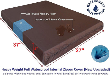 Cama ortopédica para perros Dogbed4less, espuma memoria 37x27