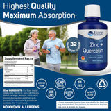 Suplementos Zinc líquido + quercetina 25 mg  función inmune
