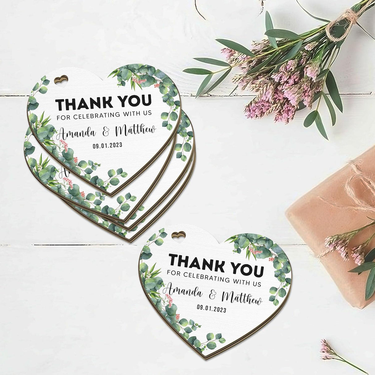 Adornos de Agradecimiento Personalizados para Bodas y Eventos