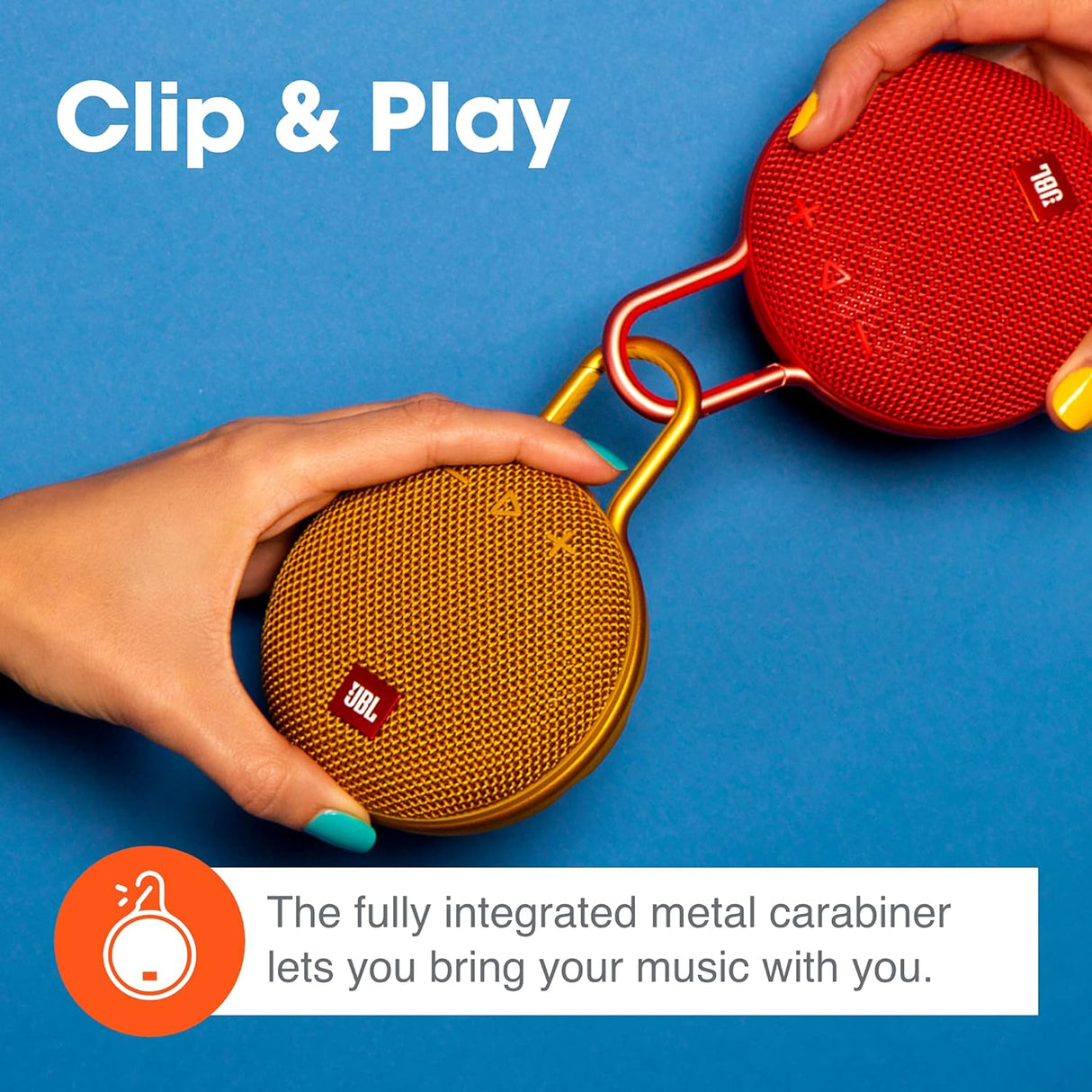 Altavoz Bluetooth impermeable y portátil, JBL Clip 3