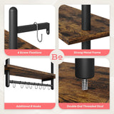 Estanterías Flotantes Bestier 2 Niveles con Barra, 24 Modelo Ladder