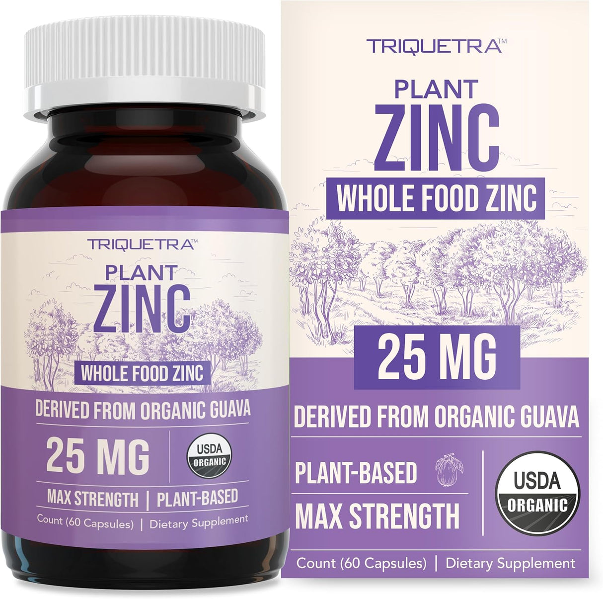 Zinc Orgánico 25mg | Suplemento Natural, Vegano, Antioxidante, 60 Servs