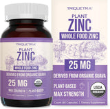 Zinc Orgánico 25mg | Suplemento Natural, Vegano, Antioxidante, 60 Servs