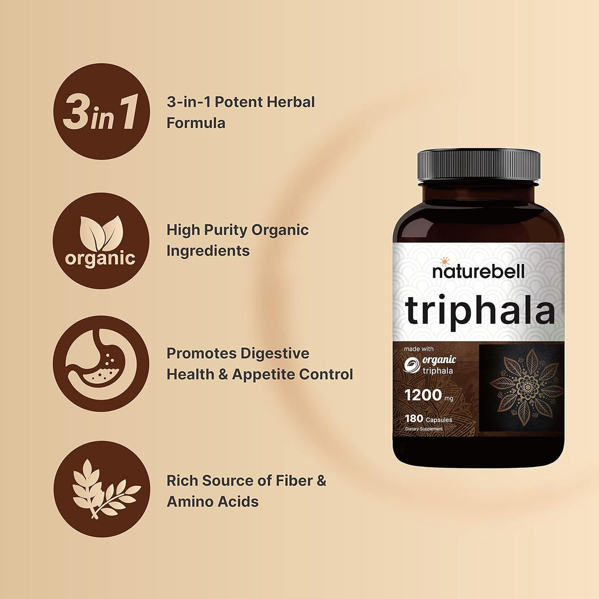 Suplemento Triphala de doble fuerza (hecho con amla orgánico