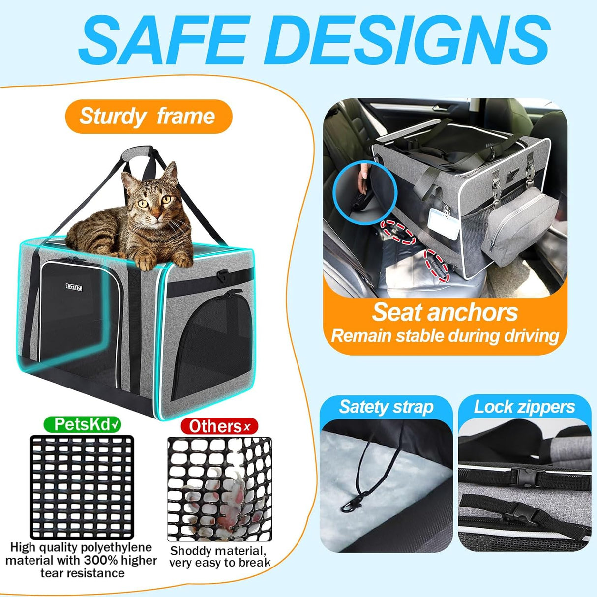 Transportín Extra Grande con Ruedas Petskd para Mascotas