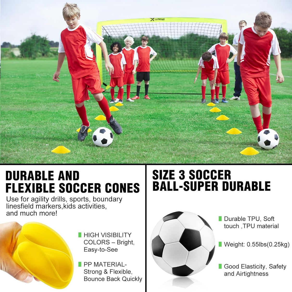 Juego de 2 porterías de fútbol para niños de patio trasero