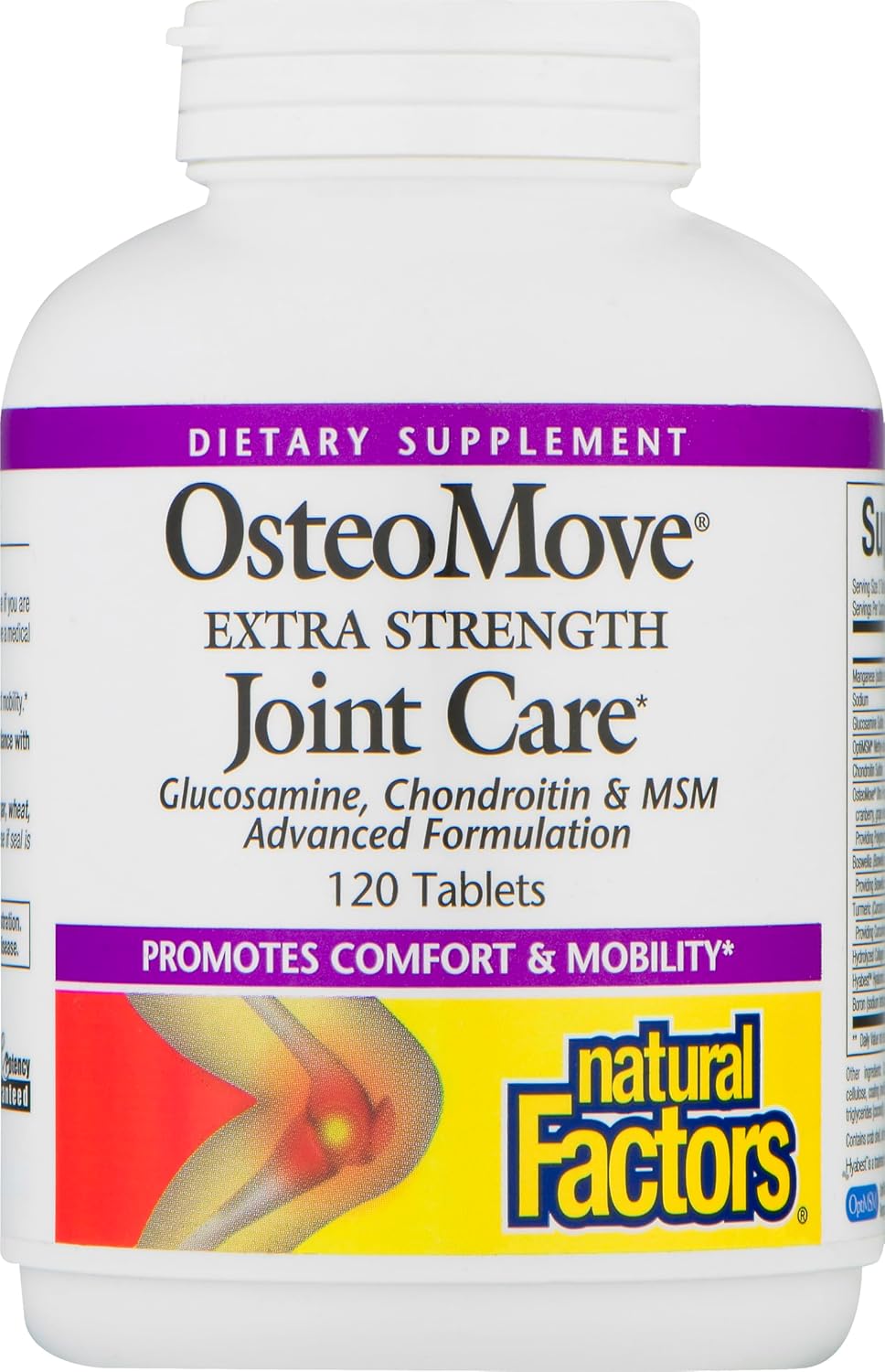 Suplemento OsteoMove, Natural Factors, 120 tabletas, Extra Fuerte