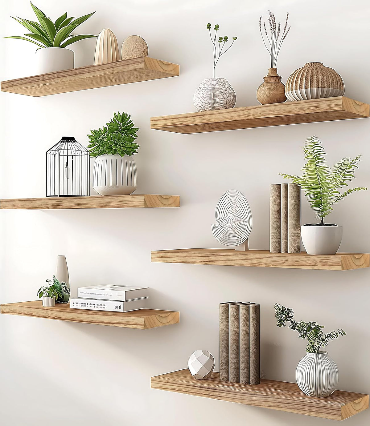 Estantes Flotantes de Madera PHPH, 17 Pulgadas, Set de 6