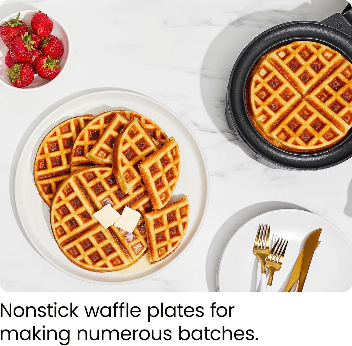 Máquina para hacer waffles belgas con control de temperatura