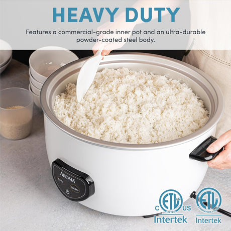 Cocedor de Arroz Aroma, 60 Tazas, 14Qt, Modelo ARC-1430E