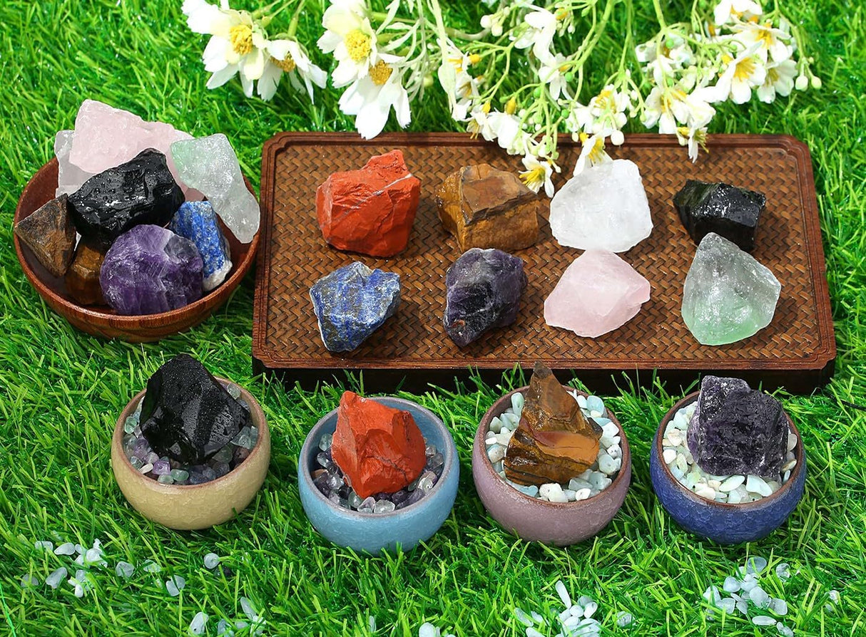 LAIDANLA Piedras naturales en bruto de ojo de tigre de 2 in