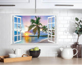 FLFK Adhesivo de pared falso para ventana diseño de amanecer