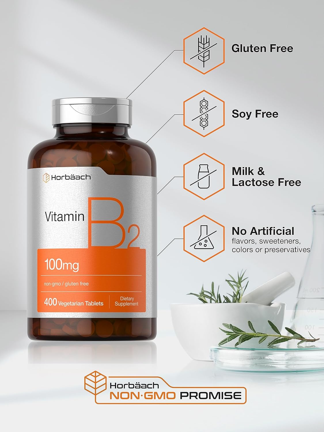 Suplementos Alimenticios Vitamina B-2 100 mg  400 tabletas