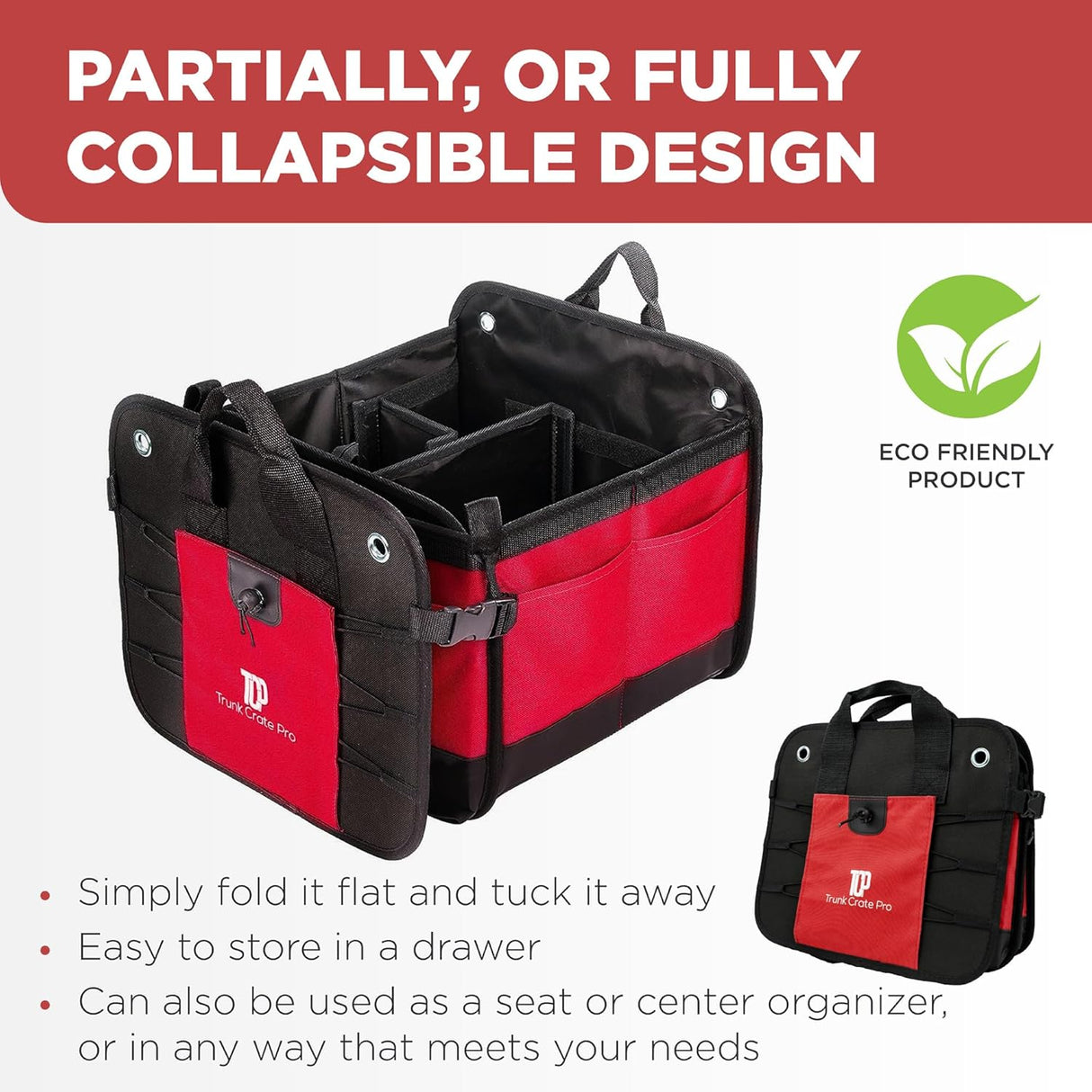 Organizador de Maletero para Auto, Compartimentos Ajustables