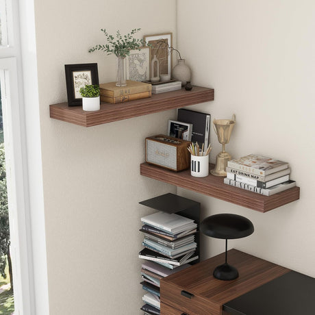 Estantes Flotantes de Madera, Rustic, Set de 2, 36'' x 12